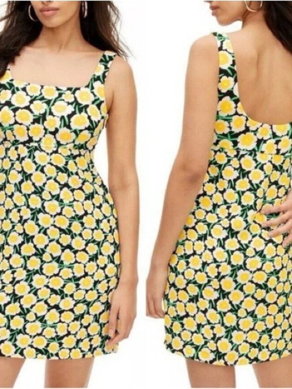Diane Von Furstenberg x Target Yellow Poppy Floral 90s Shift Mini Dress